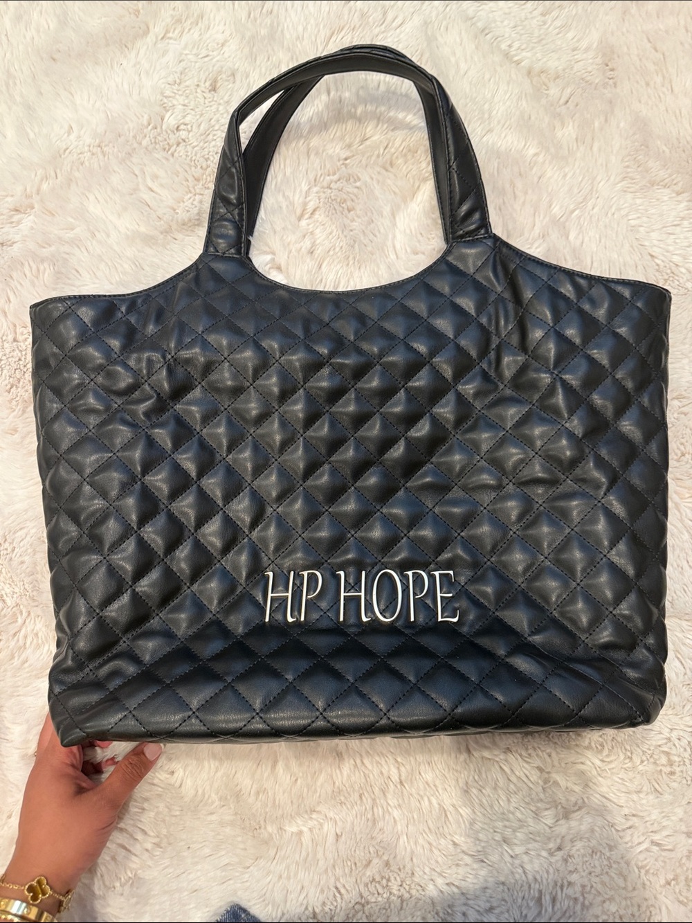 Yves Saint Laurent look for less Black Quilted Leather Tote